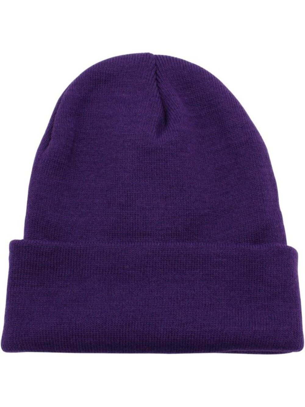 Unisex Purple Cuffed Plain Skull Knit Beanie Hat For Imported Winter Cap